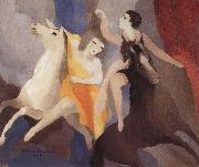Marie Laurencin trick rider and his assistant painting